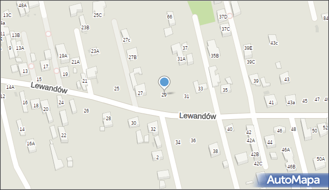 Warszawa, Lewandów, 29, mapa Warszawy