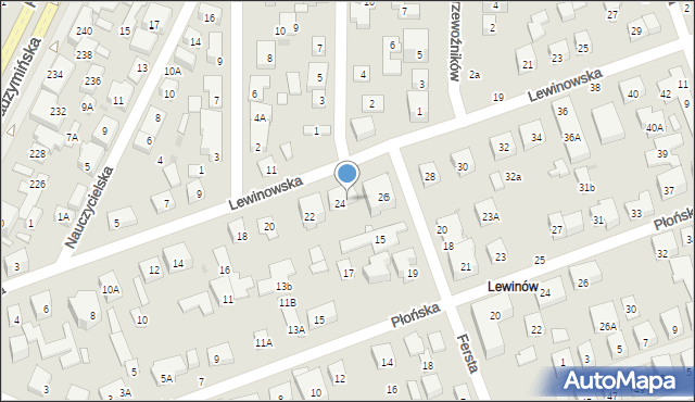 Warszawa, Lewinowska, 24A, mapa Warszawy