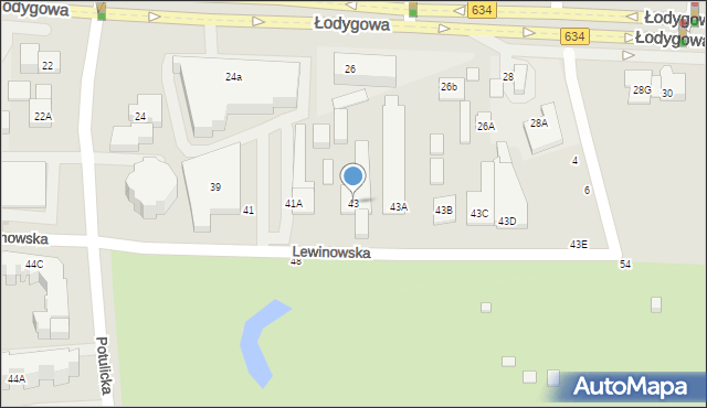 Warszawa, Lewinowska, 43, mapa Warszawy