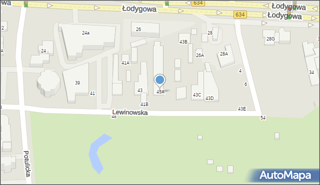 Warszawa, Lewinowska, 43A, mapa Warszawy