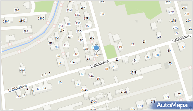 Warszawa, Lebiodowa, 15, mapa Warszawy