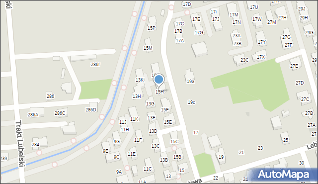 Warszawa, Lebiodowa, 15H, mapa Warszawy