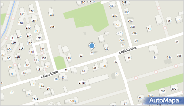 Warszawa, Lebiodowa, 23, mapa Warszawy