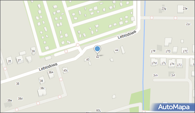 Warszawa, Lebiodowa, 42, mapa Warszawy