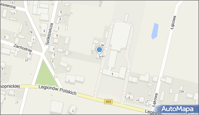 Wartkowice, Legionów Polskich, 3, mapa Wartkowice