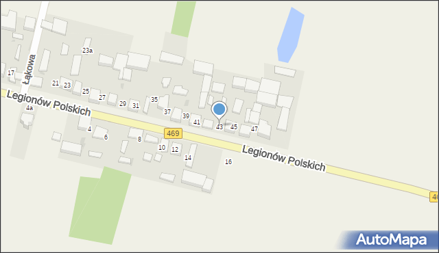 Wartkowice, Legionów Polskich, 43, mapa Wartkowice