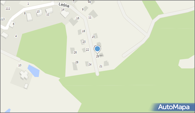 Warzenko, Leśna, 19, mapa Warzenko