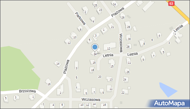 Węgorzewo, Letnia, 14, mapa Węgorzewo