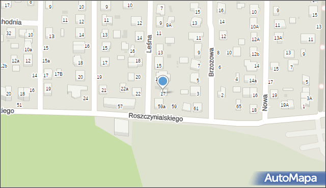 Wejherowo, Leśna, 17, mapa Wejherowo