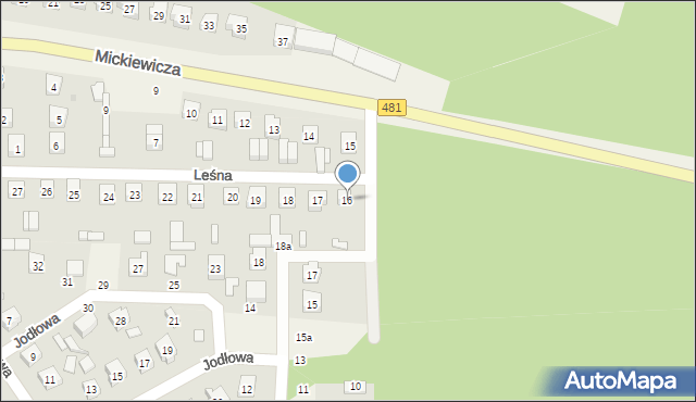 Widawa, Leśna, 16, mapa Widawa