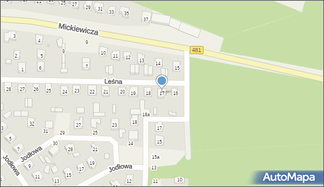 Widawa, Leśna, 17, mapa Widawa