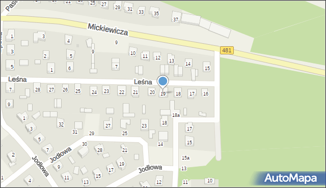 Widawa, Leśna, 19, mapa Widawa