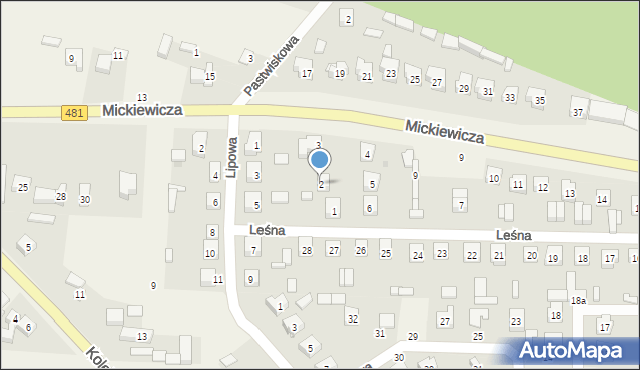 Widawa, Leśna, 2, mapa Widawa