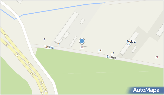 Widna Góra, Leśna, 11, mapa Widna Góra