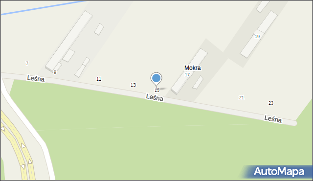 Widna Góra, Leśna, 15, mapa Widna Góra