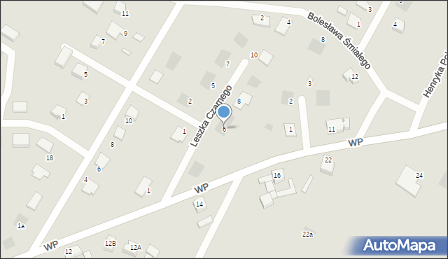 Więcbork, Leszka Czarnego, 6, mapa Więcbork