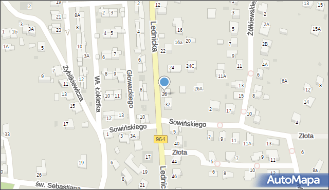 Wieliczka, Lednicka, 26, mapa Wieliczka