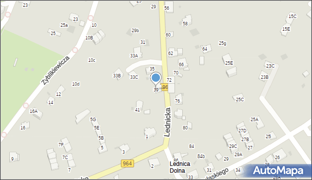 Wieliczka, Lednicka, 39, mapa Wieliczka