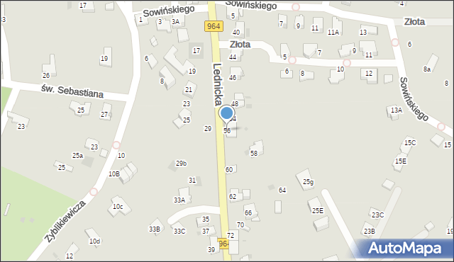 Wieliczka, Lednicka, 56, mapa Wieliczka