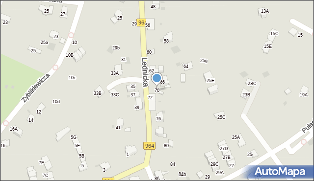 Wieliczka, Lednicka, 70, mapa Wieliczka