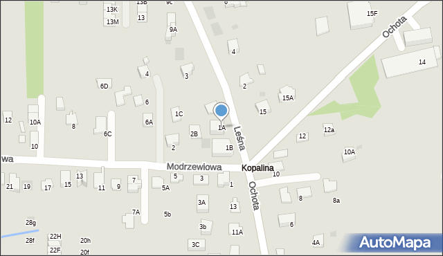 Wieliczka, Leśna, 1A, mapa Wieliczka