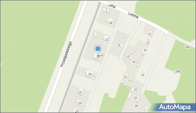 Wieliszew, Leśna, 2E, mapa Wieliszew