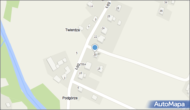 Wieprz, Łęg, 20, mapa Wieprz