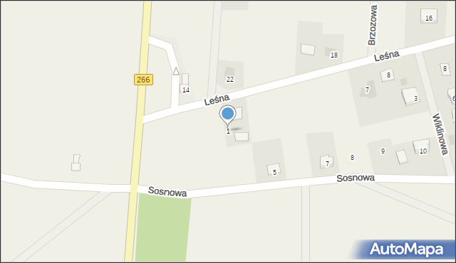 Wierzbinek, Leśna, 1, mapa Wierzbinek
