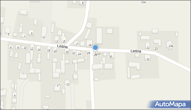 Wierzbno, Leśna, 28, mapa Wierzbno