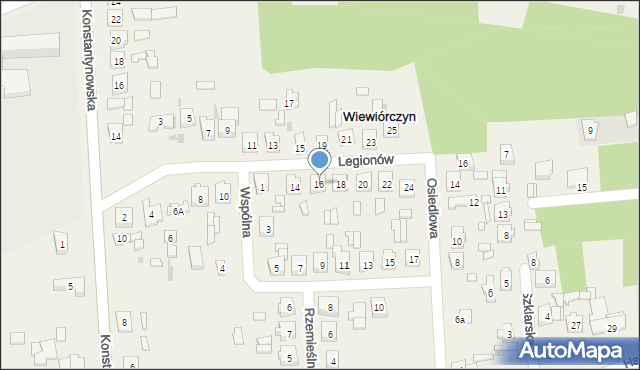 Wiewiórczyn, Legionów, 16, mapa Wiewiórczyn