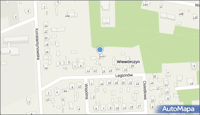 Wiewiórczyn, Legionów, 17, mapa Wiewiórczyn