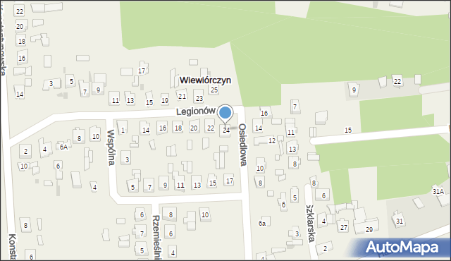 Wiewiórczyn, Legionów, 24, mapa Wiewiórczyn