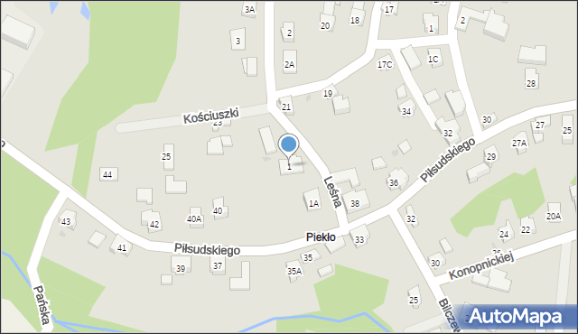 Wilamowice, Leśna, 1, mapa Wilamowice