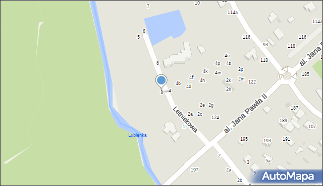 Włocławek, Letniskowa, 3, mapa Włocławka