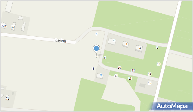 Wodzierady, Leśna, 7, mapa Wodzierady