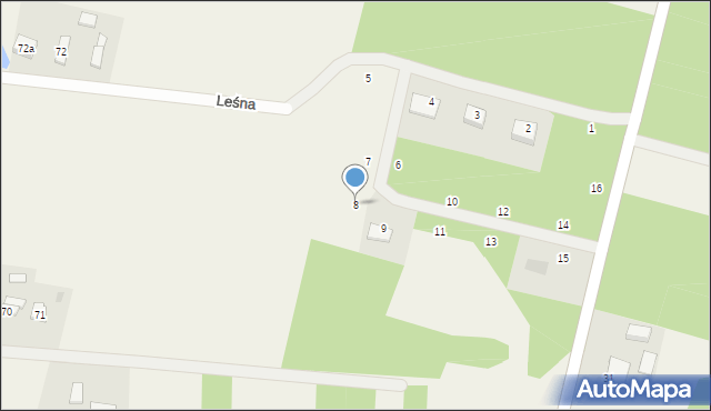 Wodzierady, Leśna, 8, mapa Wodzierady