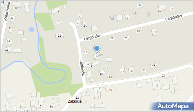 Wodzisław, Legionów, 13, mapa Wodzisław