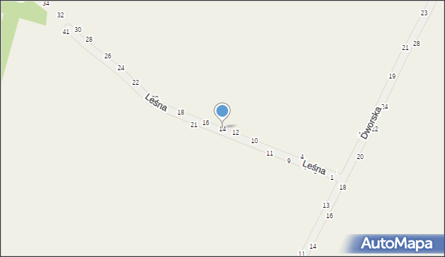 Wola Kalinowska, Leśna, 14, mapa Wola Kalinowska