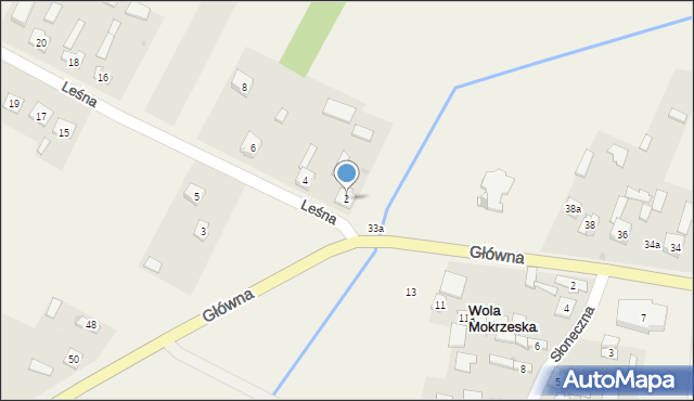 Wola Mokrzeska, Leśna, 2, mapa Wola Mokrzeska