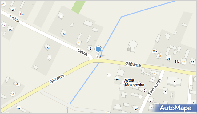 Wola Mokrzeska, Leśna, 33a, mapa Wola Mokrzeska