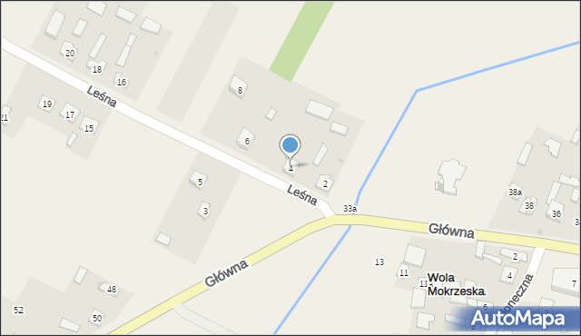 Wola Mokrzeska, Leśna, 4, mapa Wola Mokrzeska