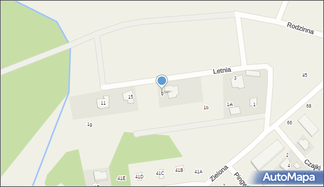 Wolica, Letnia, 9, mapa Wolica