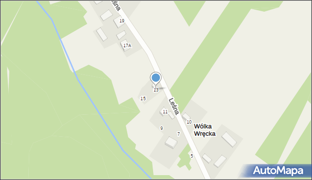 Wólka Wręcka, Leśna, 13, mapa Wólka Wręcka