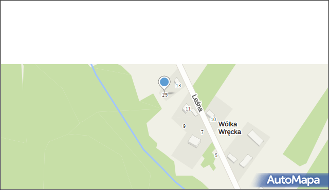 Wólka Wręcka, Leśna, 15, mapa Wólka Wręcka