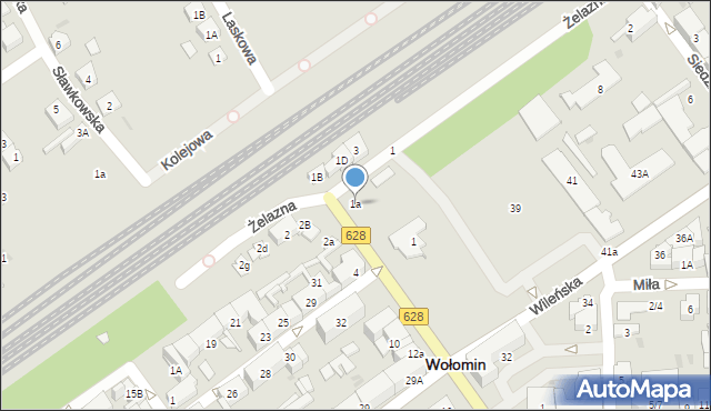 Wołomin, Legionów, 1a, mapa Wołomin