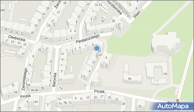 Wrocław, Ledóchowskiego Mieczysława, kard., 12, mapa Wrocławia