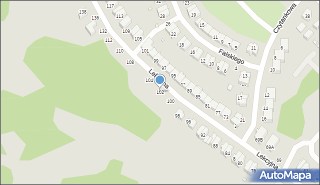 Wrocław, Lekcyjna, 102, mapa Wrocławia