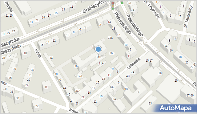 Wrocław, Lelewela Joachima, 11B, mapa Wrocławia