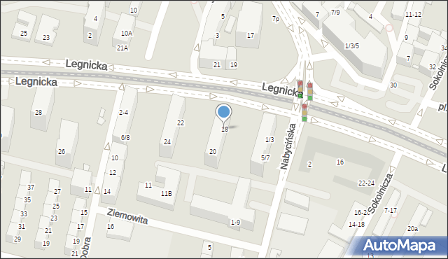 Wrocław, Legnicka, 18, mapa Wrocławia