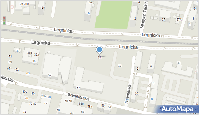 Wrocław, Legnicka, 34, mapa Wrocławia